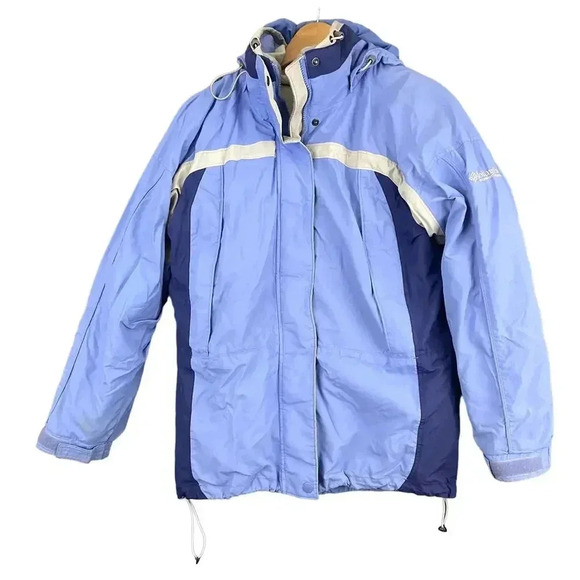 Columbia Sportswear Interchange Jacket Blue Beige LARGE Core Winter Women's - Picture 1 of 16